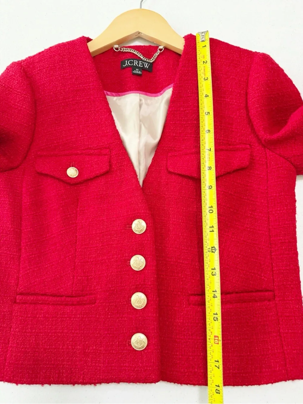 J. Crew Lady Jacket Maritime Tweed Festival Blazer Red 00